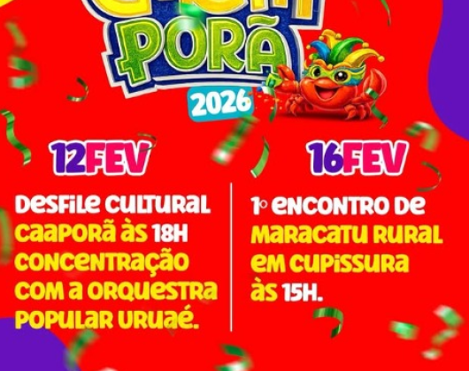 Carnaporã 2026 celebra cultura com desfile e maracatu; veja programação 