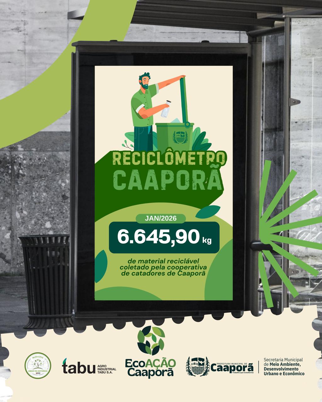 Reciclômetro registra 6,6 toneladas em janeiro e fortalece coleta seletiva em Caaporã