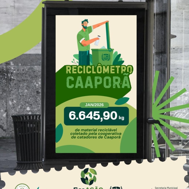 Reciclômetro registra 6,6 toneladas em janeiro e fortalece coleta seletiva em Caaporã