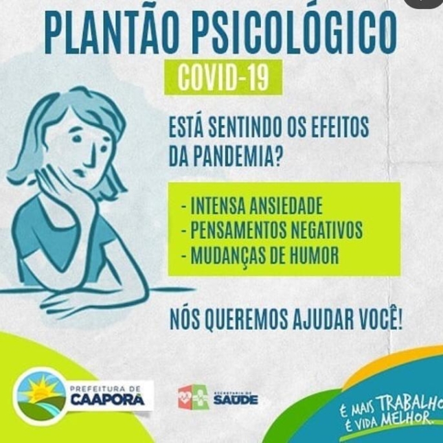 ESTÁ SENTINDO OS EFEITOS DA PANDEMIA? AGORA TEMOS PLANTÃO PSICOLÓGICO!