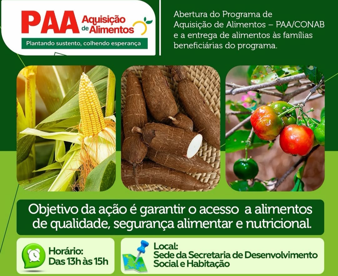 Entrega de alimentos do PAA começa nesta terça-feira em Caaporã