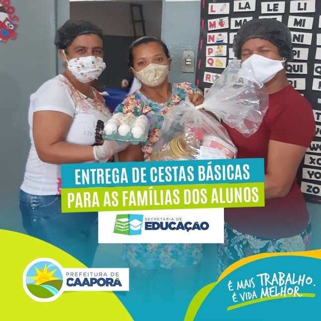 Secretaria de Educação realiza distribuição de cestas básicas para famílias de alunos