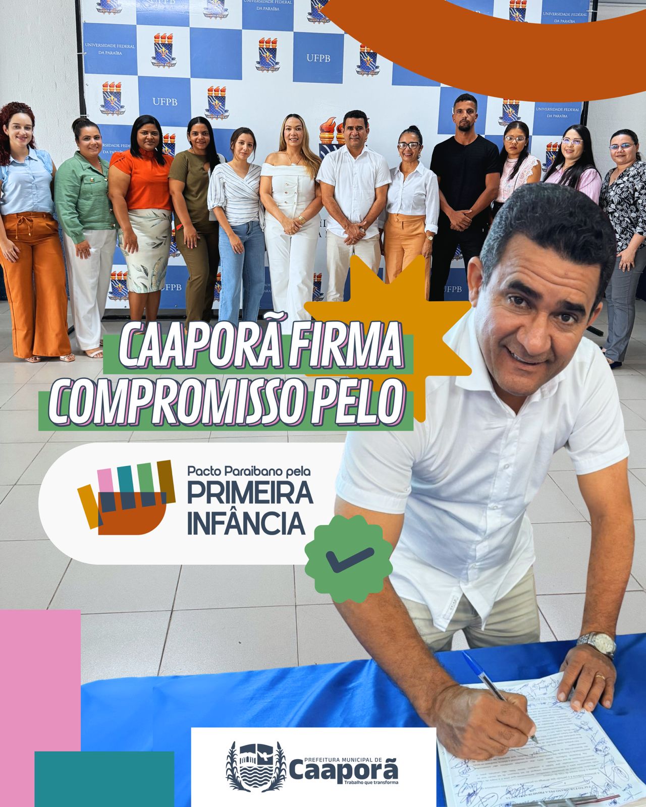 Caaporã firma compromisso com o Pacto Paraibano pela Primeira Infância