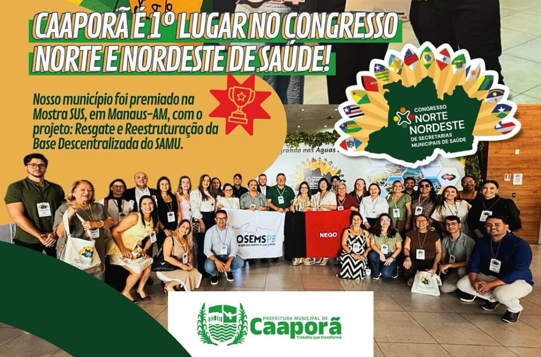 Caaporã se destaca nacionalmente na saúde pública e conquista 1º lugar em congresso nacional