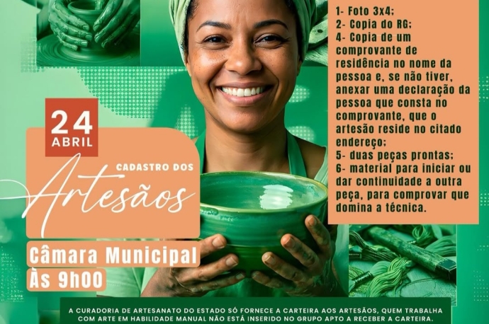 Cadastro de artesãos acontece em Caaporã nesta sexta-feira
