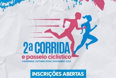 Estão abertas as inscrições para a 2ª corrida e passeio ciclístico, à luz da campanha do Outubro Rosa e Novembro Azul